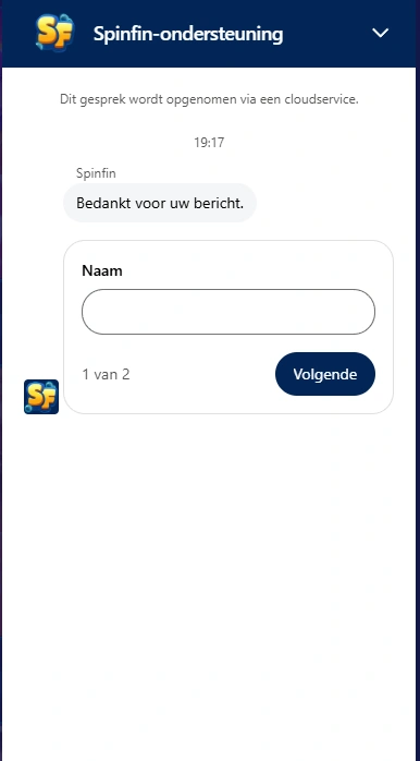 spinfin casino live chat